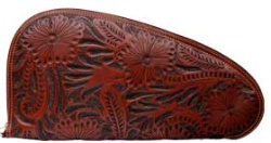 3D Belt Company PI121 Tan Pistol Case with Fancy Embossed Leather